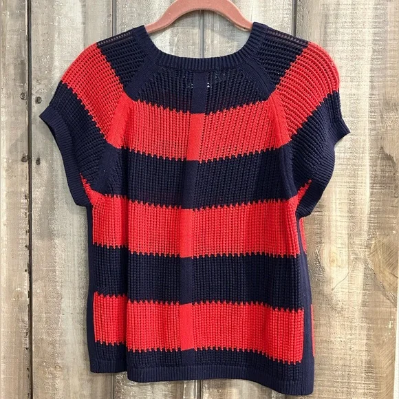 NWT Clare V. Red and blue knit top, M - Picture 12 of 12